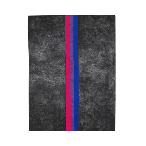 Grunge Bisexual Pride Flag Stripe Velveteen Plush Blanket